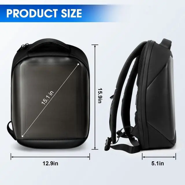 Alt view image 2 of 5 - AUTOBABA LED Backpack with Full-color Programmable Screen, App Control Laptop Backpack, Waterproof Luggage Bag for Camping Cycling Travelling, DIY Fashion Backpack