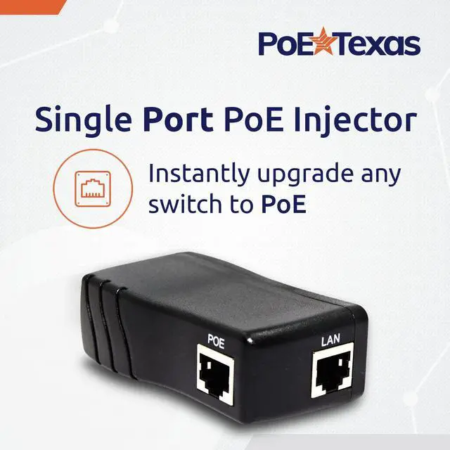 Alt view image 3 of 5 - PoE Texas Raspberry Pi PoE Hat and Poe Texas PoE Injector - Single Port Power Over Ethernet Passive PoE Adapter