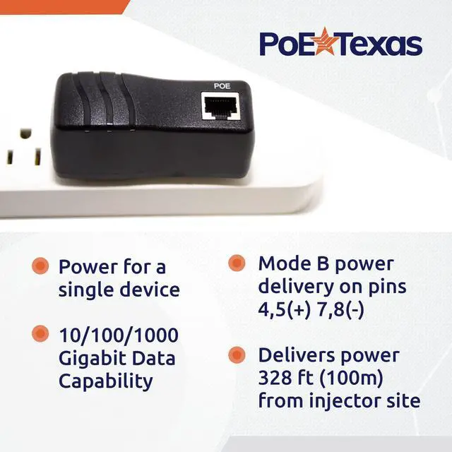 Alt view image 5 of 5 - PoE Texas Raspberry Pi PoE Hat and Poe Texas PoE Injector - Single Port Power Over Ethernet Passive PoE Adapter