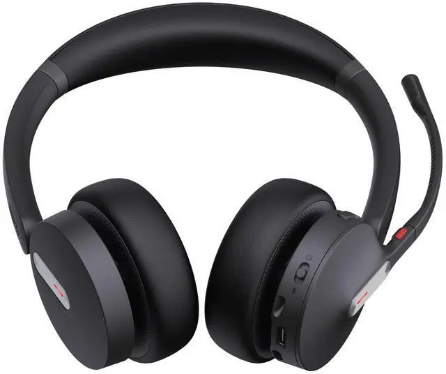 Alt view image 3 of 5 - Yealink WH64 Dual UC Headphone Base Station Included - Universal Compatibility, Two-Ear Design, Noise Reduction, USB Connection