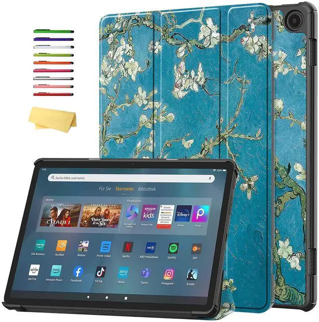 Main image of UUcovers for Amazon Kindle Fire Max 11 Tablet Case (13th Generation, 2023 Release) 11" Slim Folio Trifold Stand Smart Hard Lightweight Cover for Fire Max 11 with Auto Wake/Sleep,Blossoming Almond Tree