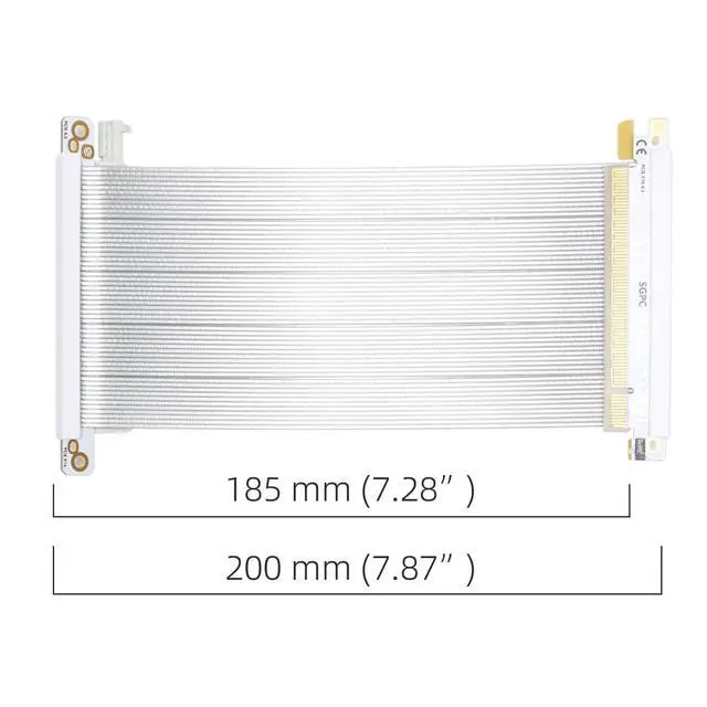 Alt view image 4 of 4 - PCI-E 16x Extreme High Speed Riser Cable/Dual Reverse Connectors/Graphics Card GPU Ready/Compatible with K Series Chassis/18.5cm(Total Length: 20cm) (SG41 (PCIE 4.0 v2))