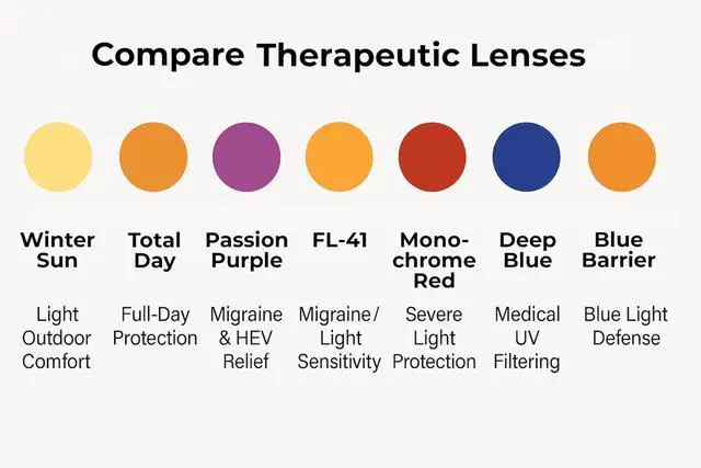 Alt view image 2 of 5 - Medspex Corinne McCormack Channing Color Therapy Reading Glasses +3.75 Tortoise Havana Brown Gold Amber/FL-41 Rose Womens Fluorescent Light Sensitivity Chromotherapy Chakra Healing
