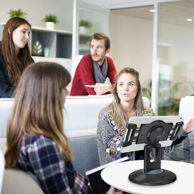 Alt view image 3 of 5 - Tablet Holder - Heavy Duty Adjustable Desk Stand Mount for Tablets