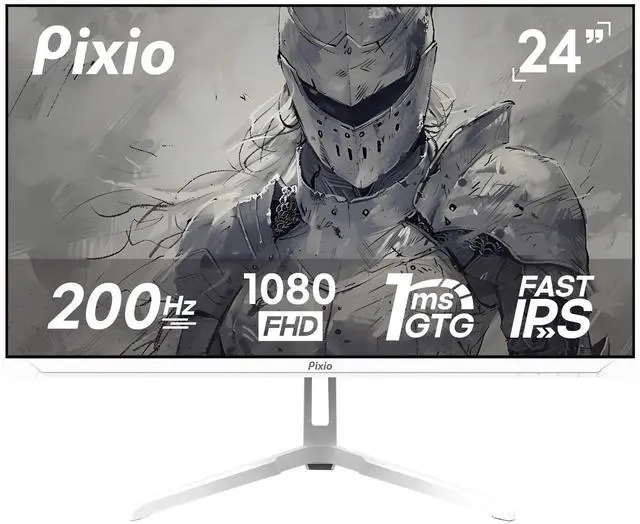 Main image of Pixio PX248 Wave White 24 inch 200Hz Refresh Rate FHD 1080p Resolution Fast IPS Panel 1ms GTG Response Time White Gaming Monitor with Adaptive Sync