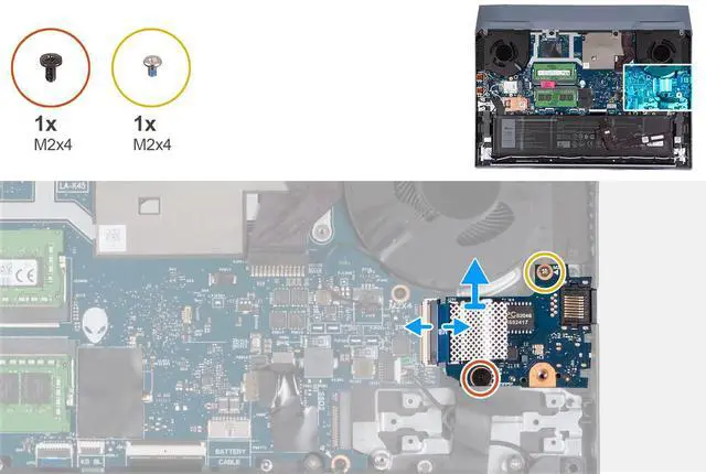 Alt view image 4 of 5 - Deal4GO GDL55 RJ45 LAN Board Audio I/O Daughterboard 5N52P 05N52P 58MDX 058MDX w/ Cable Replacement for Dell G15 5510 5511 (with GPU RTX 3060)