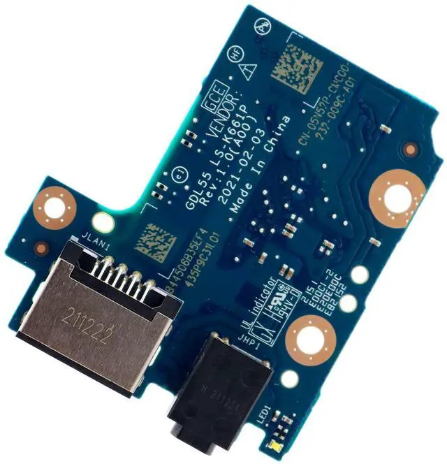 Alt view image 5 of 5 - Deal4GO GDL55 RJ45 LAN Board Audio I/O Daughterboard 5N52P 05N52P 58MDX 058MDX w/ Cable Replacement for Dell G15 5510 5511 (with GPU RTX 3060)