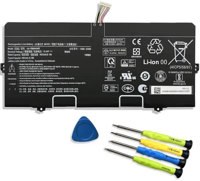 Main image of AA-PBMN4MR 62.1Wh Laptop Battery Replacement for Samsung Galaxy Book Pro 360 13 NP930XDB NP930QED NP930XDB-KD NP930XDB-KF NP930XDB-KH NP930XED Book2 Pro NP930XED Book3 Pro NP940XFG BA43-00397 15.44V