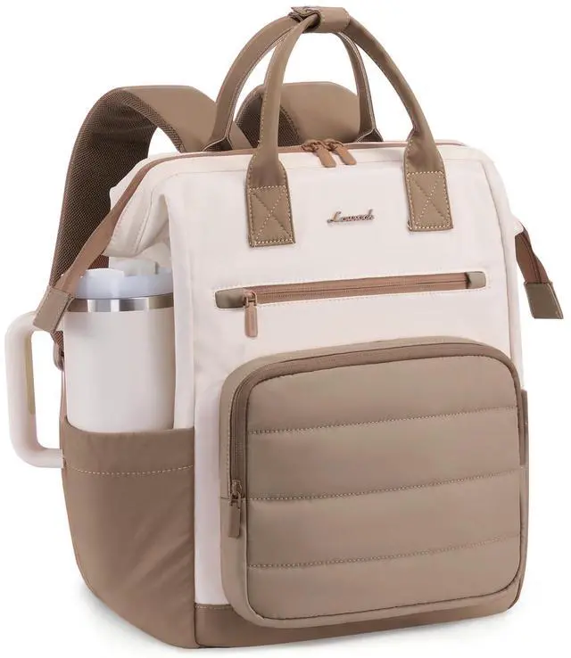 Main image of LOVEVOOK Puffer Laptop Backpack for Women, 15.6 Inch Work Backpack purse for Nurse Teacher, College Back to School Bookbag for Teen Girls, Personal Item Travel Bag Computer Daypack for Daily Commute