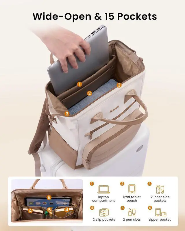 Alt view image 2 of 5 - LOVEVOOK Puffer Laptop Backpack for Women, 15.6 Inch Work Backpack purse for Nurse Teacher, College Back to School Bookbag for Teen Girls, Personal Item Travel Bag Computer Daypack for Daily Commute