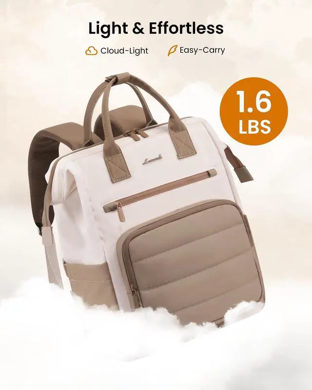 Alt view image 3 of 5 - LOVEVOOK Puffer Laptop Backpack for Women, 15.6 Inch Work Backpack purse for Nurse Teacher, College Back to School Bookbag for Teen Girls, Personal Item Travel Bag Computer Daypack for Daily Commute