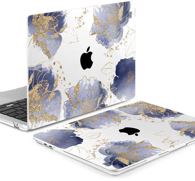 Alt view image 4 of 5 - Yebiseven Case for M3 MacBook Pro 14 inch 2023 2021 Released A2918 A2992/ M2 A2779/ M1 A2442 Pro/Max, Hard Shell Case with Keyboard Cover & Trackpad Film & 2 OTG Adapters, Golden Peony