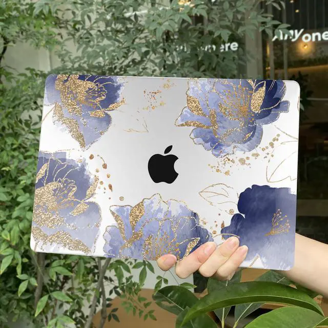 Alt view image 2 of 5 - Yebiseven Case for M3 MacBook Pro 14 inch 2023 2021 Released A2918 A2992/ M2 A2779/ M1 A2442 Pro/Max, Hard Shell Case with Keyboard Cover & Trackpad Film & 2 OTG Adapters, Golden Peony