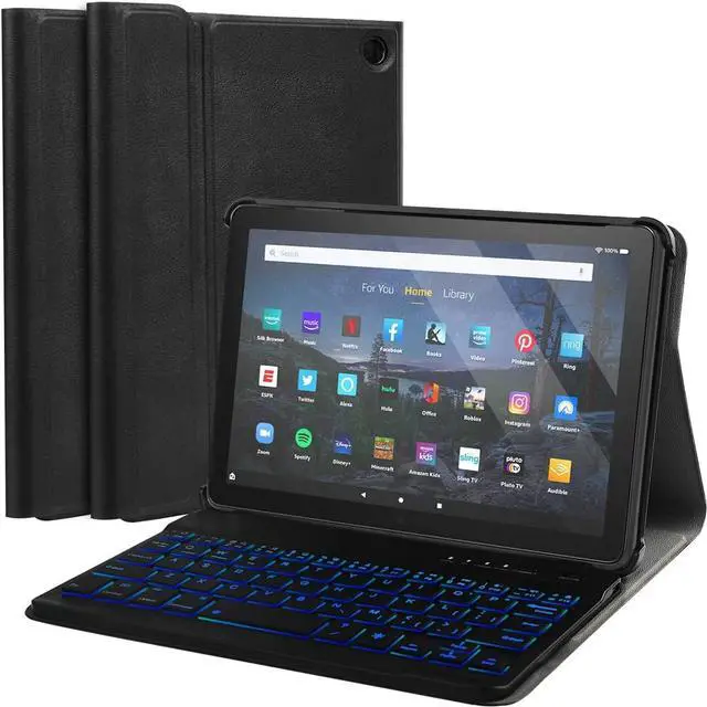 Main image of FunYaung Fire HD 8 Keyboard Case Compatible for Amazon Kindle Fire HD 8/HD 8 Plus(2020 Release, 10th & 2022 Release, 12th), with 7 Colors Backlit Detachable Keyboard & Protective Cover