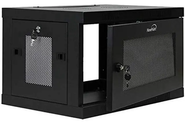 Main image of NavePoint 6U Server Cabinet Wall Mount Rack Enclosure with Perforated Door, Locking, Removable Side Panels  6U Network Cabinet 17.7 Deep, 19 Inch Server Rack for IT and A/V Equipment