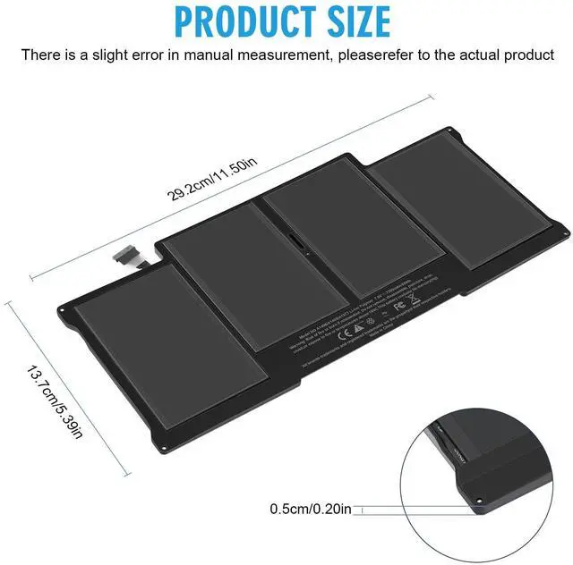 Alt view image 2 of 5 - A1405 A1466 Laptop Battery for MacBook Air 13 inch A1466 (Mid 2012,Mid 2013,Early 2014, Early 2015,2017) A1369(Late 2010,Mid 2011 Version) fits A1496 A1377 (EMC :2925, 2469, 2559, 2392) [Upgraded 3.0]