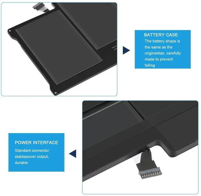 Alt view image 3 of 5 - A1405 A1466 Laptop Battery for MacBook Air 13 inch A1466 (Mid 2012,Mid 2013,Early 2014, Early 2015,2017) A1369(Late 2010,Mid 2011 Version) fits A1496 A1377 (EMC :2925, 2469, 2559, 2392) [Upgraded 3.0]