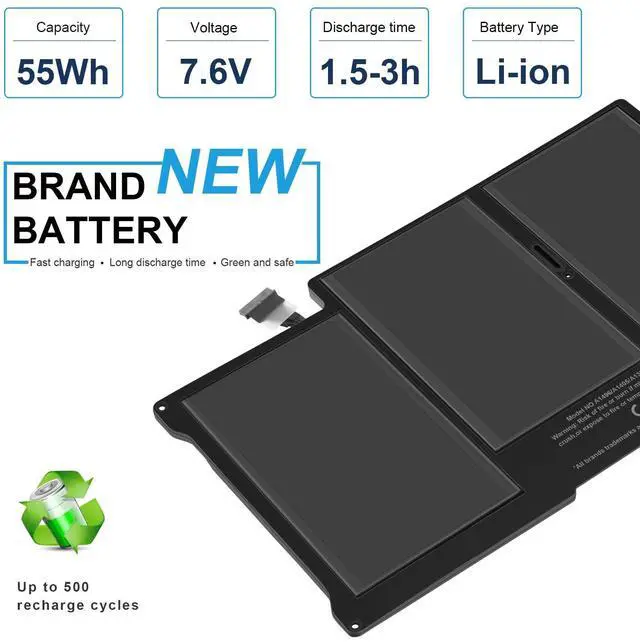 Alt view image 4 of 5 - A1405 A1466 Laptop Battery for MacBook Air 13 inch A1466 (Mid 2012,Mid 2013,Early 2014, Early 2015,2017) A1369(Late 2010,Mid 2011 Version) fits A1496 A1377 (EMC :2925, 2469, 2559, 2392) [Upgraded 3.0]
