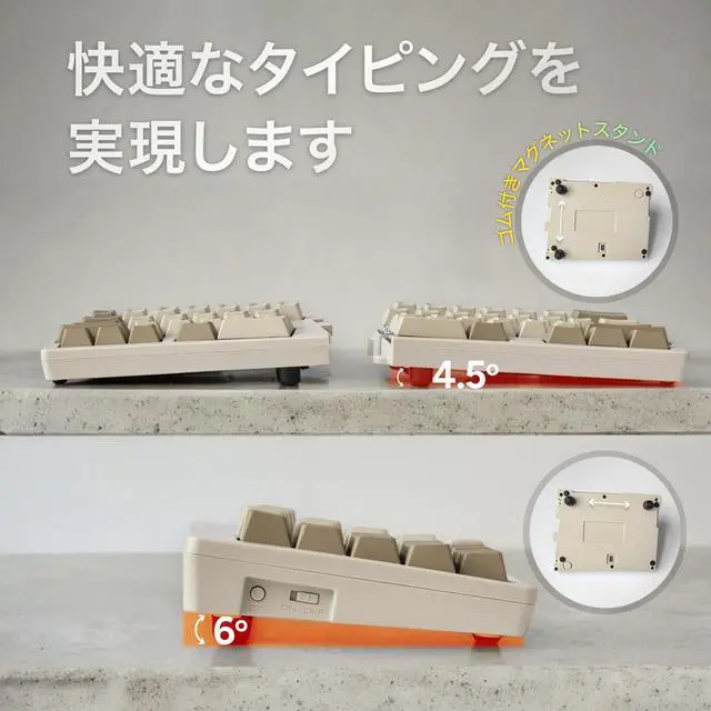 Alt view image 4 of 5 - BAROCCOMiSTEL MD600 Alpha BT Rhino Non-RGB, TKL Ergonomic Mechanical Keyboard, 60% Split-Alice Layout, PBT Double Shot Keycap, Bluetooth5.0, Mac/Windows OS Compatible (Silent Red)