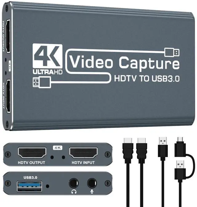 Main image of 4k HDMI Capture Card for Streaming, Full HD 1080P 60FPS Capture USB 3.0 Game Audio Video Capture Card,for PS4/PS5/Xbox/Switch/OBS/Camera/PC/Laptop/Mac Plug and Play