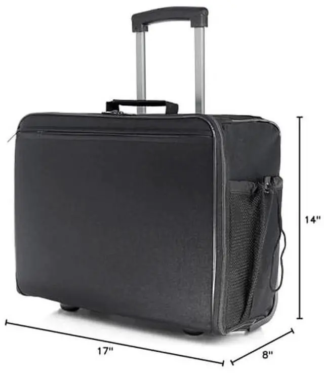 Alt view image 2 of 5 - 17.5" Foldable Laptop Carry-on Briefcase On Wheels, Under the Seat Personal Item Suitcase Compliant with Spirit, Frontier, American, Delta, Allegiant and More. 18x14x8 inches (45x36x20 cm)