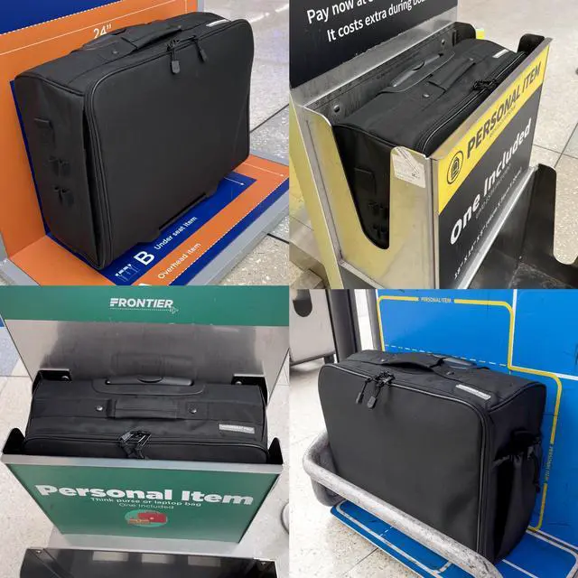 Alt view image 3 of 5 - 17.5" Foldable Laptop Carry-on Briefcase On Wheels, Under the Seat Personal Item Suitcase Compliant with Spirit, Frontier, American, Delta, Allegiant and More. 18x14x8 inches (45x36x20 cm)