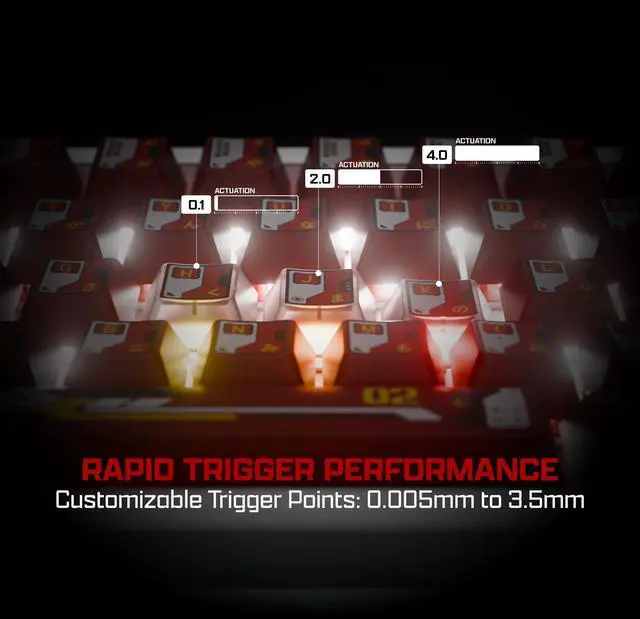 Alt view image 3 of 5 - OOCTPK Chilkey Slice68 HE Gaming Keyboard: Hall Effect Aluminum Keyboard with Flux Switch, Rapid Trigger, 8K Polling, Per-Key RGB Gaming Magnetic Switch Key Board for Gaming (Red)