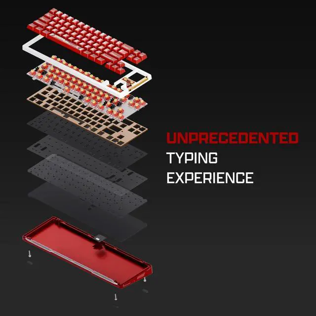 Alt view image 4 of 5 - OOCTPK Chilkey Slice68 HE Gaming Keyboard: Hall Effect Aluminum Keyboard with Flux Switch, Rapid Trigger, 8K Polling, Per-Key RGB Gaming Magnetic Switch Key Board for Gaming (Red)
