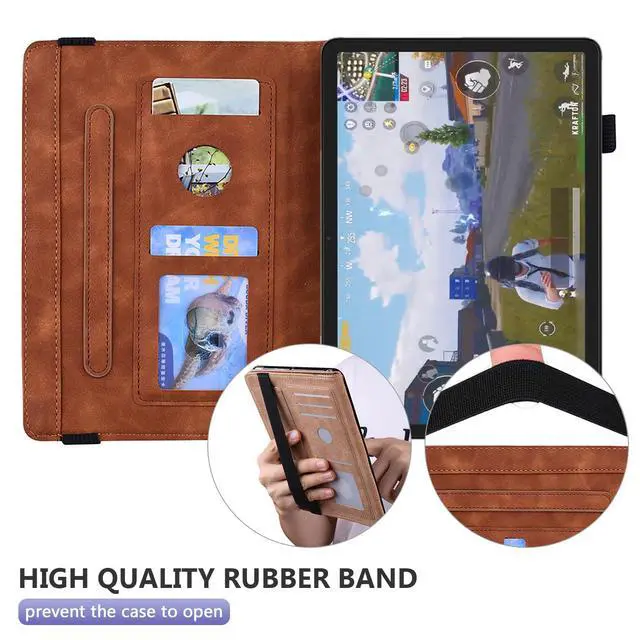 Alt view image 5 of 5 - Dteck Case for All-New Amazon Fire HD 10 and 10 Plus Tablet (13th/11th Generation, 2023/2021 Release),PU Leather Slim Folding Stand Cover with Pencil Holder Shockproof Magnetic Card Slots Shell,Brown