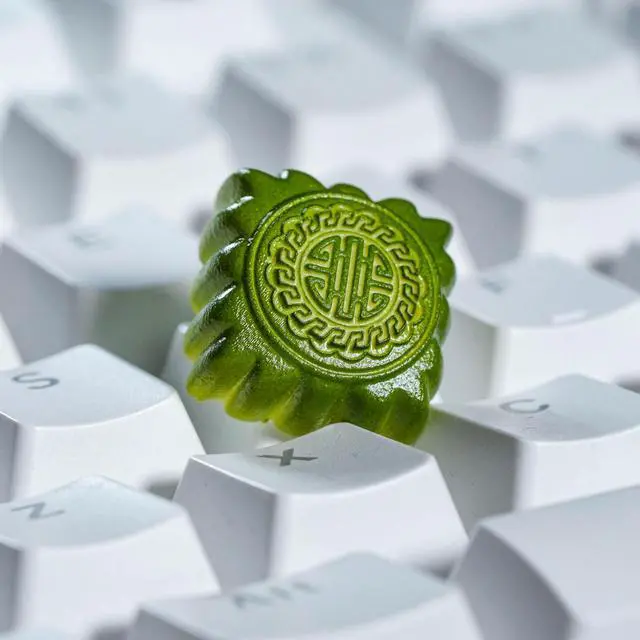 Alt view image 3 of 5 - Mid-Autumn Festival Green Mooncake Artisan Keycap R1 SA Profile Custom Cute Keycaps 1U ESC Handmade Gaming Resin Key Cap Cherry MX Switch Compatible Mechanical Keyboard Lover Gift