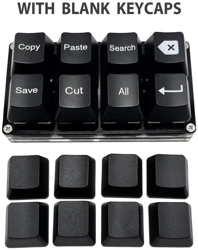 Alt view image 3 of 5 - BTXETUEL Copy Paste Search Backspace Save Cut All Enter 8-Key Keyboard SayoDevice One Handed OSU Keypad Programmable Mechanical Shortcut Macro Keyboard for Working and Gaming (Black)