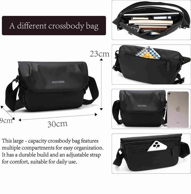 Alt view image 5 of 5 - SAIA TIAN Briefcases Lightweight Men's Laptop Bag Water Resistant Crossbody Computer Work Office Bag with Shoulder Strap (Large)