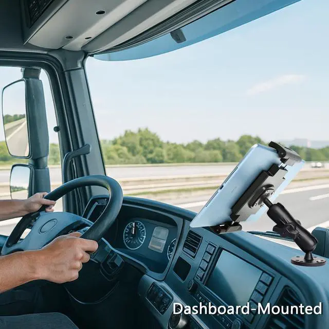 Alt view image 3 of 5 - VAUBORTTI Heavy-Duty Tablet Mount, Aluminum Arm, Screw-Locked Holder, Industrial AMPS Base  Fits RAM B Size  Truck, Car, RV Dash, Desk, Wall Mount  712.9" iPad Pro, Air, Mini, Galaxy Tab Holder