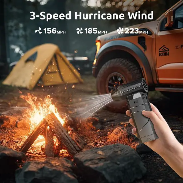 Alt view image 2 of 5 - COSANO F3 Electric Air Duster with 2 Magazine-Style Batteries, 220g+ Strong Airflow, 2 Magnetic Nozzles, 3-Speed Cordless Blower with LED, Electric Inflator, Keyboard Duster for PC, Car & Electronics