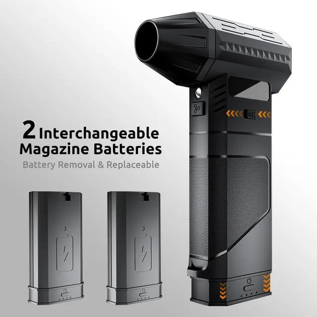 Alt view image 3 of 5 - COSANO F3 Electric Air Duster with 2 Magazine-Style Batteries, 220g+ Strong Airflow, 2 Magnetic Nozzles, 3-Speed Cordless Blower with LED, Electric Inflator, Keyboard Duster for PC, Car & Electronics