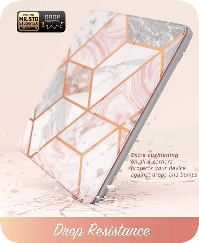 Alt view image 4 of 5 - i-Blason Cosmo for iPad 9th Generation Case/8th/7th Generation Case, iPad 10.2 (2021/2020/2019), Full-Body Trifold with Screen Protector Smart Cover with Auto Sleep/Wake & Pencil Holder (Marble)