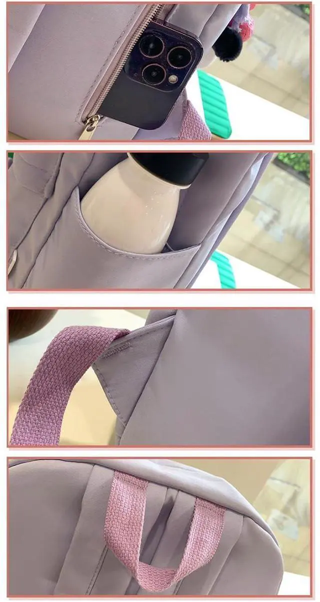 Alt view image 5 of 5 - KAOBIO 2025 Trendy Cute Bowknot Backpack for Women Laptop Daypack Y2k Preppy Aesthetic Backpack Kawaii Coquette Backpack (Pink)