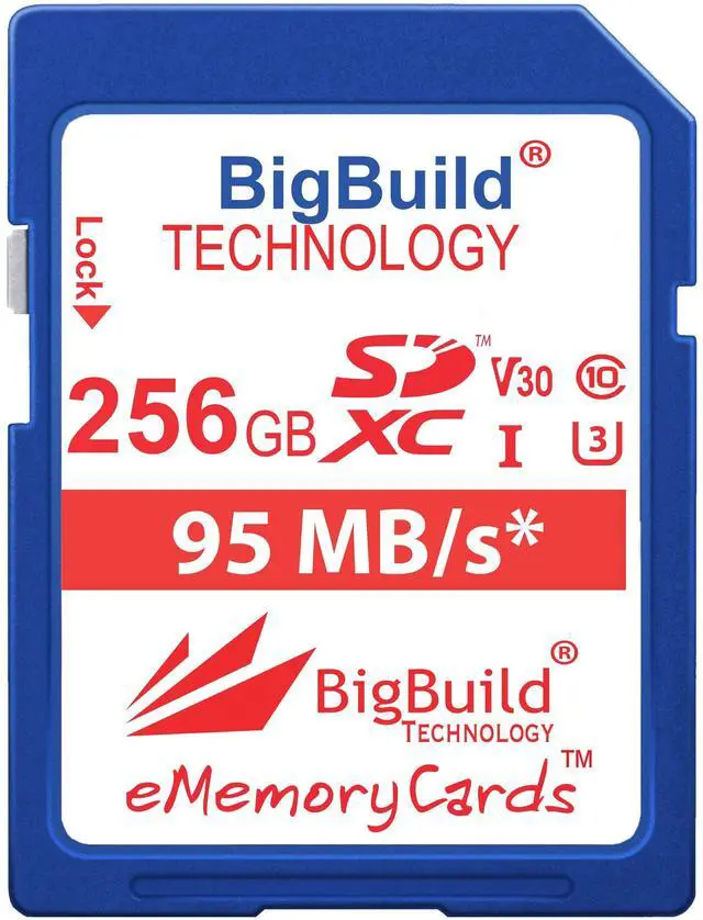 Main image of BigBuild Technology 256GB Ultra Fast U3 SDXC 95MB/s Memory Card Compatible with Canon EOS 90D, 250D, 850D, 200D, 800D, 77D, 80D Camera