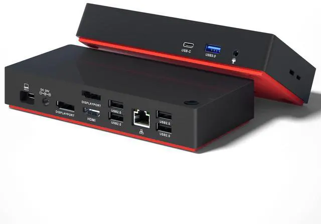 Main image of USB C Triple Display Docking Station with Laptop Charging, for Thunderbolt, USB4, or USB-C Systems, Compatible with Windows, macOS laptops (2X DisplayPort, 1X HDMI, 7X USB Ports, 100W PD, RJ45, 3.5mm)