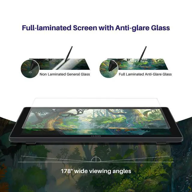 Alt view image 2 of 5 - HUION Kamvas 24 Plus 2.5K QHD Drawing Tablet with Screen, 140% sRGB Full-Laminated QD Drawing Monitor with Battery-Free Pen for PC, Mac, Android, 23.8inch Pen Display with 10 Felt Pen Nibs