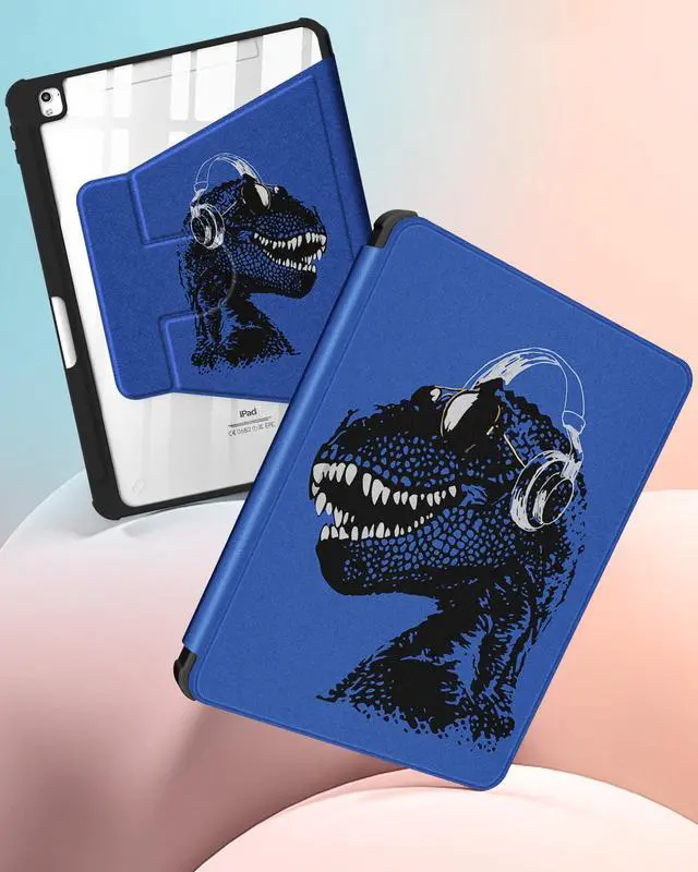 Alt view image 4 of 5 - Uppuppy for iPad 9th/8th/7th/Air 3rd Generation Case 10.2& for iPad Pro 10.5 Inch Cases 360 Degree Rotating Stand Folio Cover with Pencil Holder Cute Boys Kawaii Cartoon for Apple iPad 2021/2020/2019