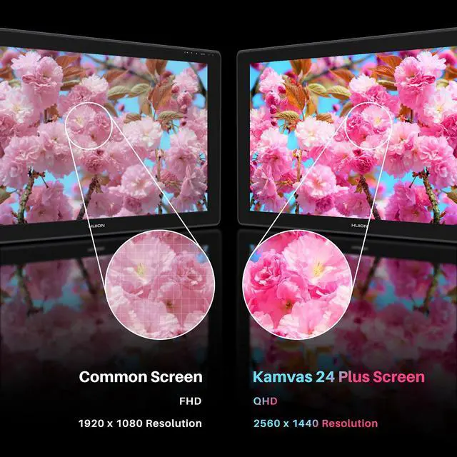 Alt view image 3 of 5 - HUION Kamvas 24 Plus 2.5K QHD Drawing Tablet with Screen, 140% sRGB Full-Laminated QD Drawing Monitor with Battery-Free Pen for PC, Mac, Android, 23.8inch Pen Display with 10 Felt Pen Nibs