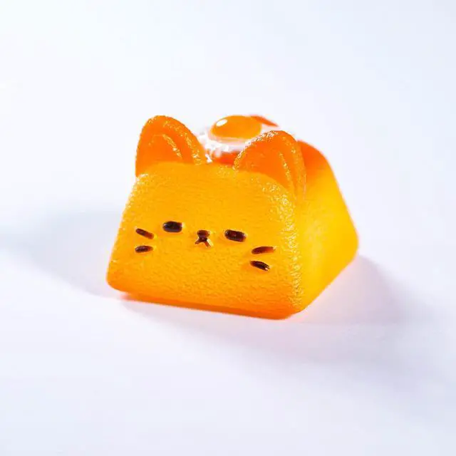 Alt view image 2 of 5 - Toast Cat Artisan Keycap Fried Egg R1 SA Profile Custom Cute Keycaps 1U ESC Handmade Gaming Breakfast Key Cap Cherry MX Switch Compatible Mechanical Keyboard Foodie Lover Gift