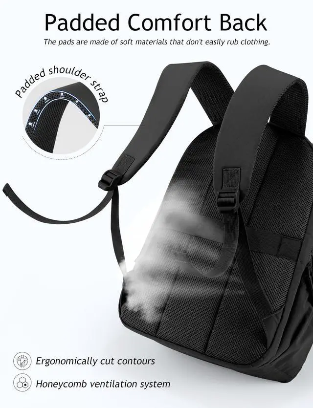 Alt view image 5 of 5 - Uselike Travel Backpack for Women, 15.6 Inch College Laptop Backpack, Water Resistant Work Backpacks, Cute Quilted Bookbag