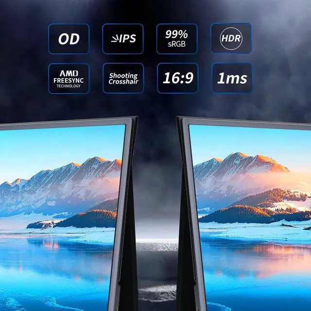 Alt view image 3 of 5 - G-STORY 17.3 Portable Monitor 240Hz Laptop Monitor Stereo Speakers, 1ms, IPS Second Screen FreeSync 1080P, HDMI, for PS5 for Xbox Series x/s NS