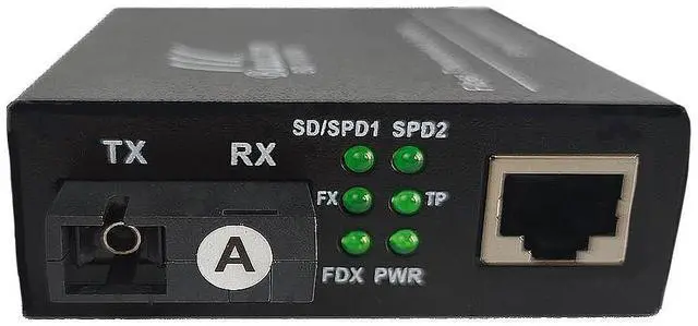 Alt view image 2 of 5 - Baudcom a Pair Gigabit SingleMode Fiber to Ethernet Media Converter, Single Fiber, 1000Base-LX to 10/100/1000Base-Tx Gigabit SMF Fiber SC to Copper RJ45 Ethernet Converter, Bidi, 20KM