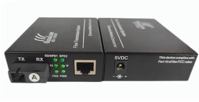 Alt view image 5 of 5 - Baudcom a Pair Gigabit SingleMode Fiber to Ethernet Media Converter, Single Fiber, 1000Base-LX to 10/100/1000Base-Tx Gigabit SMF Fiber SC to Copper RJ45 Ethernet Converter, Bidi, 20KM