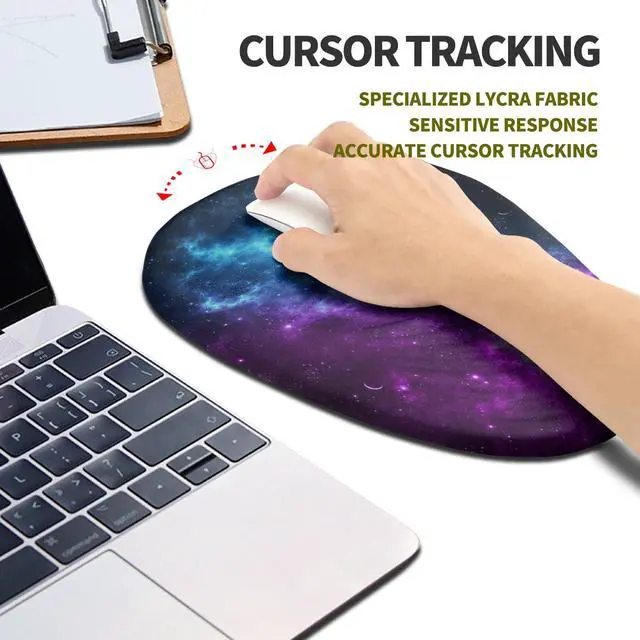 Alt view image 5 of 5 - Hokafenle Ergonomic Mouse Pad Wrist Support, Terraced Slope Carpal Tunnel Wrist Pad for Mouse with Unibody Memory Foam, Wrist Rest Pain Relief Mousepad (Galaxy, 11.8x7.9 in)