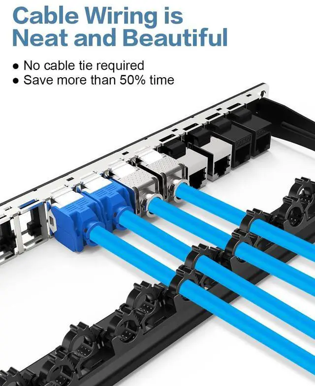 Alt view image 5 of 5 - Enmane 0.5U 24Port Blank Keystone Patch Panel 19-inch Rackmount&Wall Mount STP&UTP RJ45 Network Patch Panel with Cable Management Bar