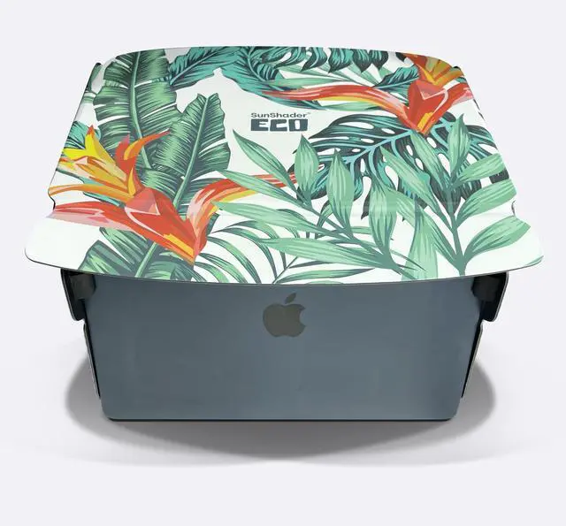 Alt view image 5 of 5 - Laptop Sun Shade (L, Jungle), SunShader Eco, Recyclable Multi-Layered Cardboard Laptop Sun Shade for Working Outside & Privacy Screen - Patent 10963010